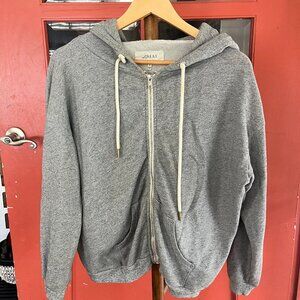 The Great. The Zip-Up Hoodie in Varsity Grey Size 0 X-Small Boxy